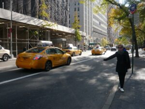 Taxis jaunes dans les rues de New York