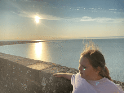 coucher du soleil depuis les remparts du Mont-Saint-Michel