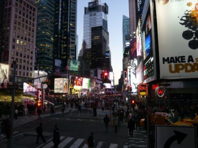 Time Square au coucher du soleil